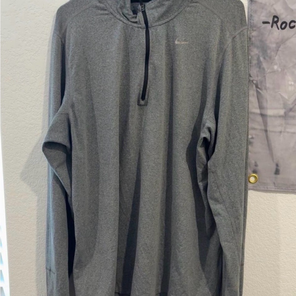 Nike Heather Gray Quarter-Zip Pullover
